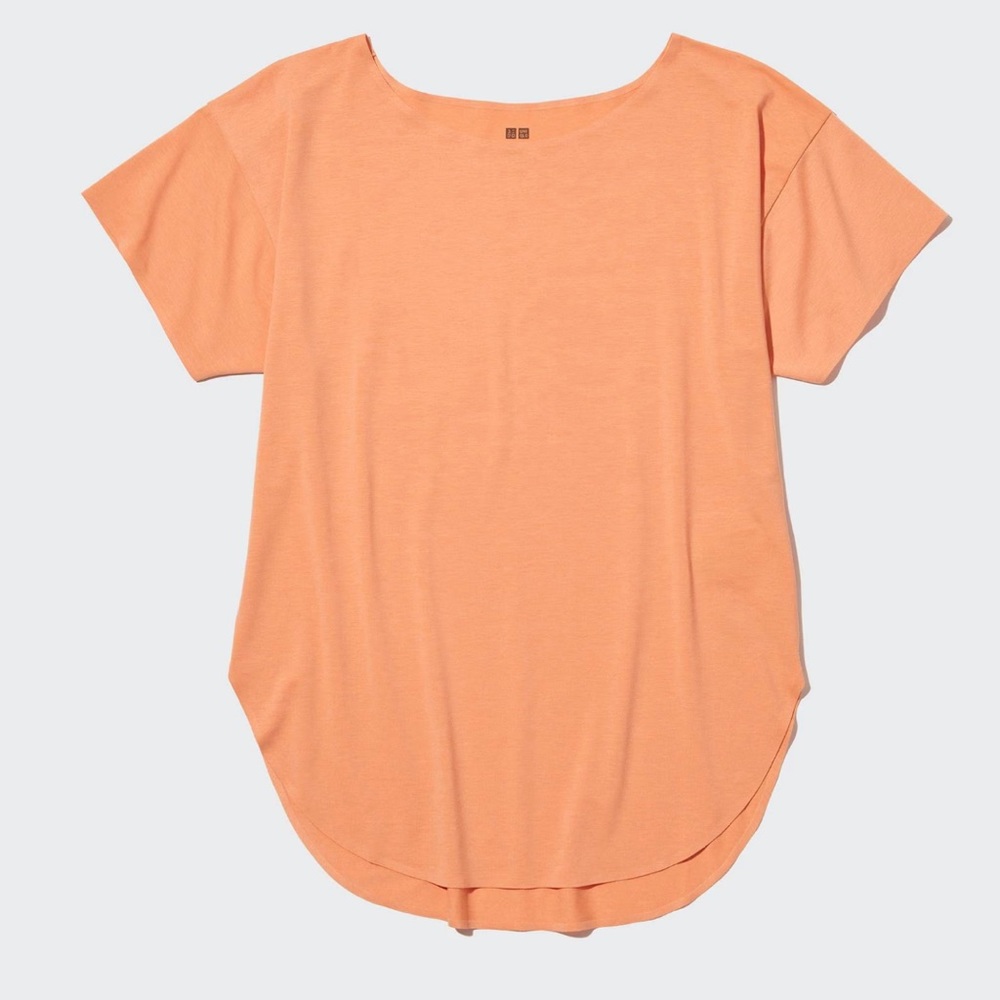 UNIQLO AIRism Seamless Boat Neck Short Sleeve Long T-Shirt Size Small